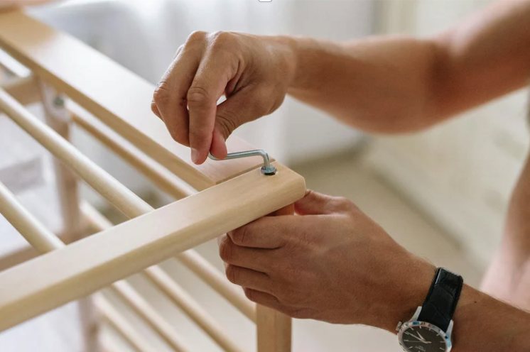 Allen key being used on furniture
